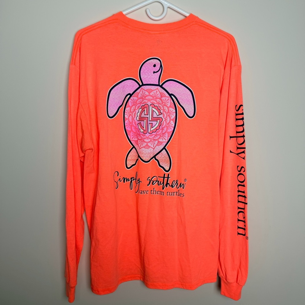 Simply Southern Orange Long Sleeve Shirt size L